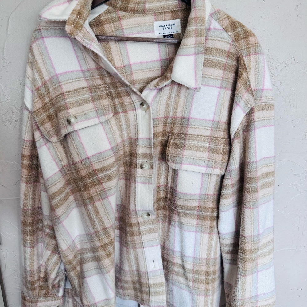 American Eagle Plaid Button-Up Shirt